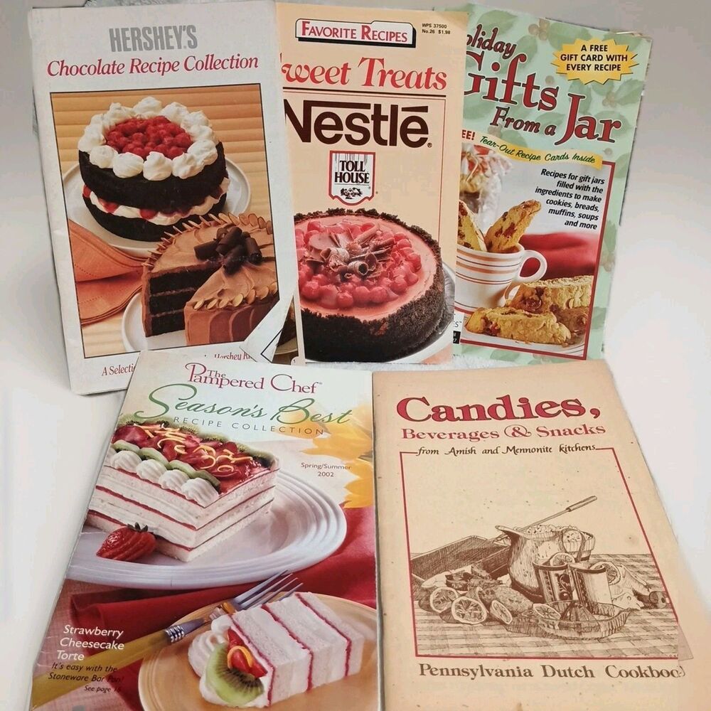 Lot Of 5 Cook Books Sweet Treats Vintage